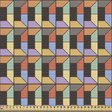 Geometrik Parça Kumaş Üç Boyutlu Görünümlü Yamuk Şekilli Görsel