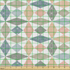 Geometrik Parça Kumaş Etnik Desenli Patchwork Tasarımlı Çalışma