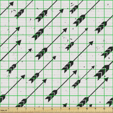 Etnik Parça Kumaş Gri Fon Üzerinde Siyah Oklar Desenli Çizgi