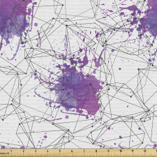 Geometrik Parça Kumaş Boya Sıçratılmış Zeminde Grafik Çizgiler