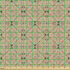 Geometrik Parça Kumaş Mozaik Görünümlü Karelerde Etnik Çalışma