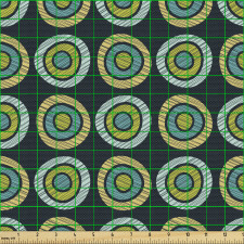 Geometrik Parça Kumaş Karanlık Zeminde Pürüzlü İç İçe Daireler