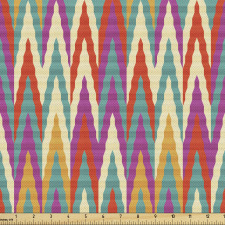 Geometrik Parça Kumaş Pürüzlü Görünümlü Zik Zak Çizgili Tasarım
