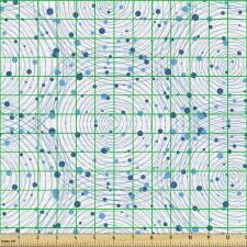 Soyut Parça Kumaş Mavi Daireler Halkalar Desenli Benekli Dizayn