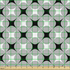 Geometrik Parça Kumaş Tekrarlayan Dörtgenler Desenli Antrasit