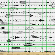 Tribal Parça Kumaş Boho Tarzı Tüylü Süslemeli Oklar Tekrarlı