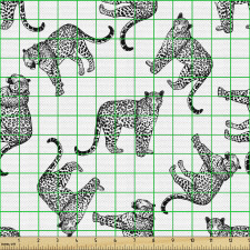 Leopar Parça Kumaş Derisi Benekli Vahşi Kedicik Çizim Tekrarlı