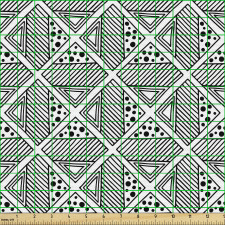 Geometrik Parça Kumaş İçerisi Farklı Süslemeli Kareli Şekiller