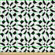 Geometrik Parça Kumaş Beyaz Fon Üzerindeki Antrasit Şekiller