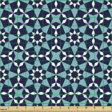 Mozaik Parça Kumaş Geometrik Şekiller ile Parlak Etnik Desen