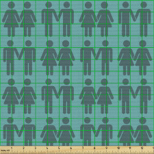 Duygusal Parça Kumaş Mavi Fon Üzerinde Eşcinsel Çiftler Desenli