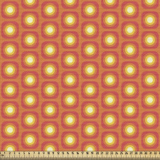 Soyut Parça Kumaş Turuncu Fon Üzerindeki Geometrik Şekiller