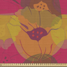 Floral Parça Kumaş Karışık Renkteki Bahar Çiçekleri Desenli