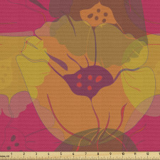 Floral Parça Kumaş Karışık Renkteki Bahar Çiçekleri Desenli