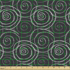 Geometrik Parça Kumaş Beyaz Spiral Desenli Mor Gri Tekrarlayan