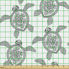 Kaplumbağa Parça Kumaş Kabuğunun Üstü Çiçek Süslemeli Hayvan