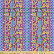 Hayvan Parça Kumaş Parlak Geometrik Şekiller ile Yılan Derisi