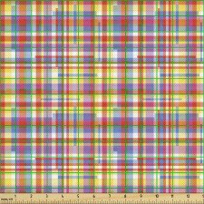 Geometrik Parça Kumaş Rengarenk Çizgili