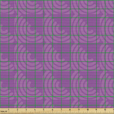 Geometrik Parça Kumaş Mor Kareler Desenli