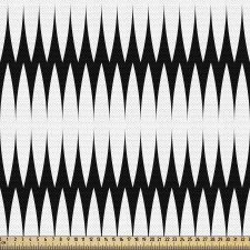 Geometrik Parça Kumaş Siyah Beyaz Çizgili Yatay Oval Formlar