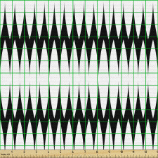 Geometrik Parça Kumaş Siyah Beyaz Çizgili Yatay Oval Formlar