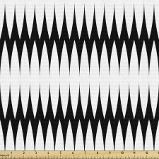 Geometrik Parça Kumaş Siyah Beyaz Çizgili Yatay Oval Formlar