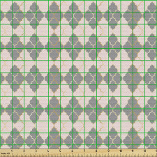 Geometrik Parça Kumaş Grili Kafesli Dört Parçalı Yaprak Motifi