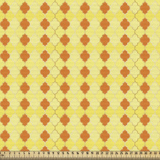Geometrik Parça Kumaş Turuncu ve Sarı Dört Parçalı Yapraklar