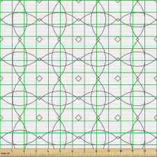 Geometrik Parça Kumaş Siyah Beyaz Dörtgen ve Eğriler Desenli