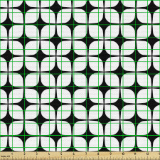 Geometrik Parça Kumaş Siyah Beyaz Monokrom Kareler Desenli