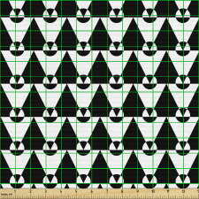 Geometrik Parça Kumaş İç içe Geçmiş Daire ve Üçgen Desenli