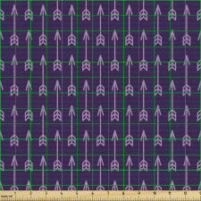 Geometrik Parça Kumaş Mor Fonlu Oklar Desenli
