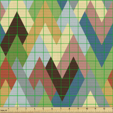 Dijital Parça Kumaş Zikzak Çizgiler ile Retro ve Mozaik Desen
