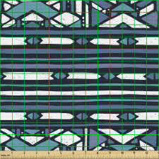 İkat Parça Kumaş Eskitme Desenli Üçgen ve Kare ile Etnik Motif
