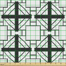 Moda Parça Kumaş Dörtgenlerin Ortasındaki Artılar ile Kareler