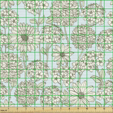 Botanik Parça Kumaş Tekrarlanmış Çeşitli Eskitilmiş Çiçekler
