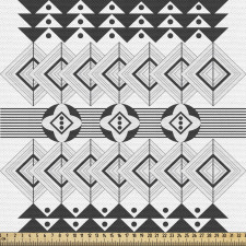 Folk Parça Kumaş Etnik Motiflerden Oluşan Geometrik Şekiller