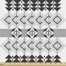 Folk Parça Kumaş Etnik Motiflerden Oluşan Geometrik Şekiller