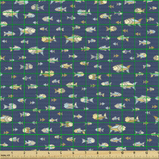 Okyanus Parça Kumaş Denizde Yüzen Tekrarlanmış Çeşitli Balıklar