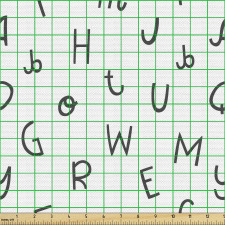 Alfabe Parça Kumaş Tekrarlanmış İnci Çizgilerle Bazı Harfler