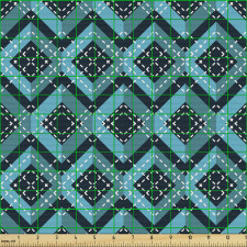 Geometrik Parça Kumaş Yatay Zikzak Çizgiler Arasında Karolar