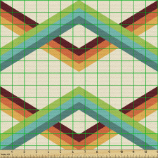 Geometrik Parça Kumaş Birbirinin İçinden Geçen Zikzak Şeritler