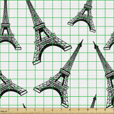 Moda Parça Kumaş Eyfel Kulesinin Tekrarlı Modern Grafik Çizimi