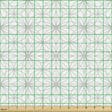 Sade Fon Parça Kumaş Beyaz Geometrik Desen