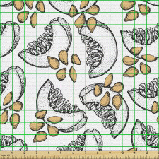 Yiyecek Parça Kumaş Balkabağı Çekirdekleri Desenli
