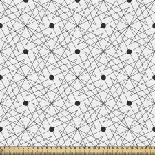 Geometrik Parça Kumaş Siyah Beyaz Sarmal Desenli