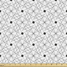 Geometrik Parça Kumaş Siyah Beyaz Sarmal Desenli