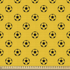 Spor Parça Kumaş Sarı Fon Üstünde Futbol Topu