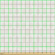 Geometrik Parça Kumaş Beyaz Dekoratif Çokgen Desenli Altıgen