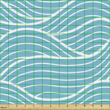 Deniz Parça Kumaş Kıvrımlı Çizgilerle Yapılmış Dalga Desenli